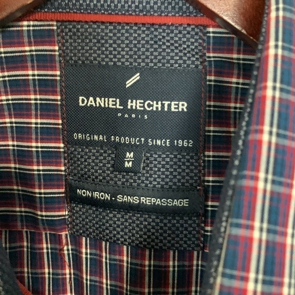Daniel Hechter Plaid Long Sleeve Modern Fit Shirt No Iron Size M NWT - Picture 4 of 12